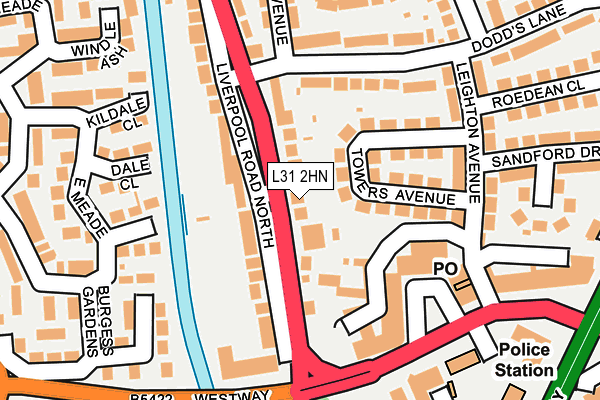L31 2HN map - OS OpenMap – Local (Ordnance Survey)