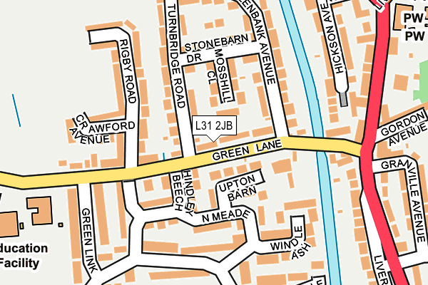 L31 2JB map - OS OpenMap – Local (Ordnance Survey)