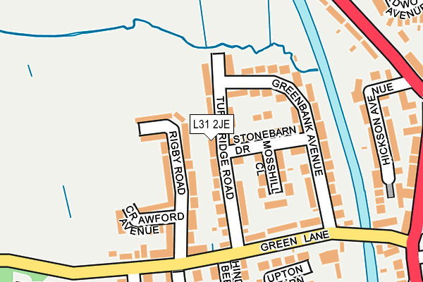L31 2JE map - OS OpenMap – Local (Ordnance Survey)