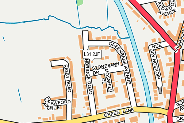 L31 2JF map - OS OpenMap – Local (Ordnance Survey)