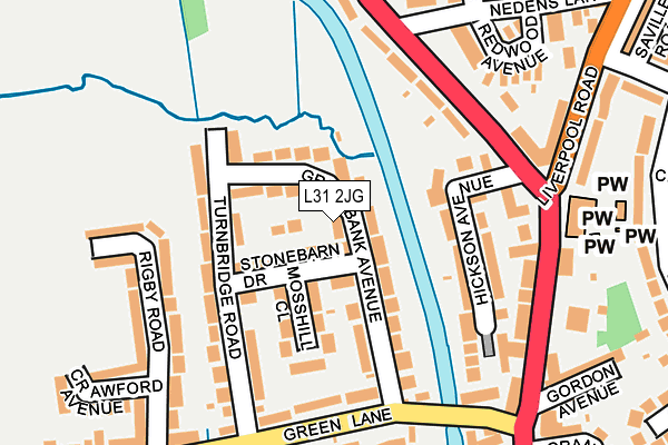 L31 2JG map - OS OpenMap – Local (Ordnance Survey)