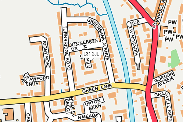 L31 2JL map - OS OpenMap – Local (Ordnance Survey)