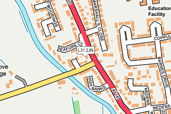 L31 2JN map - OS OpenMap – Local (Ordnance Survey)