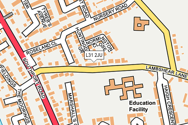 L31 2JU map - OS OpenMap – Local (Ordnance Survey)
