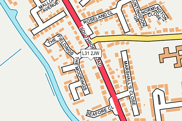 L31 2JW map - OS OpenMap – Local (Ordnance Survey)