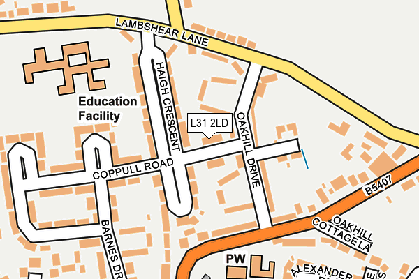 L31 2LD map - OS OpenMap – Local (Ordnance Survey)