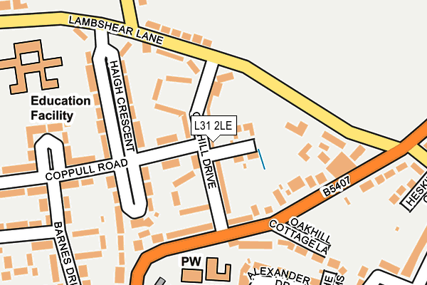 L31 2LE map - OS OpenMap – Local (Ordnance Survey)