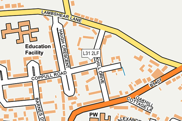 L31 2LF map - OS OpenMap – Local (Ordnance Survey)