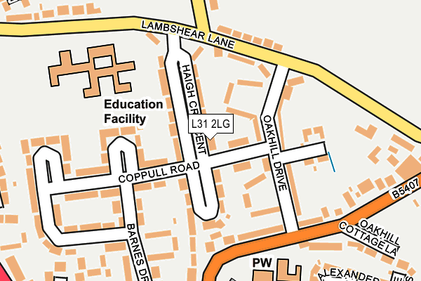 L31 2LG map - OS OpenMap – Local (Ordnance Survey)