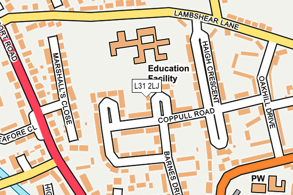 L31 2LJ map - OS OpenMap – Local (Ordnance Survey)