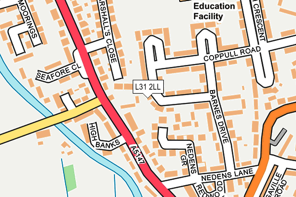 L31 2LL map - OS OpenMap – Local (Ordnance Survey)