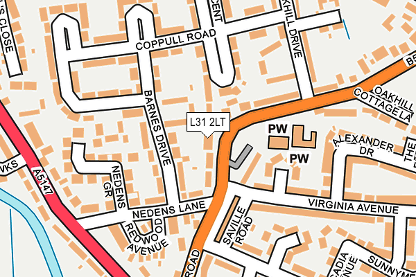 L31 2LT map - OS OpenMap – Local (Ordnance Survey)