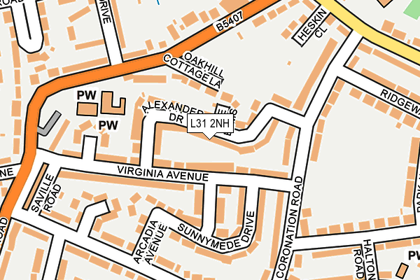 L31 2NH map - OS OpenMap – Local (Ordnance Survey)