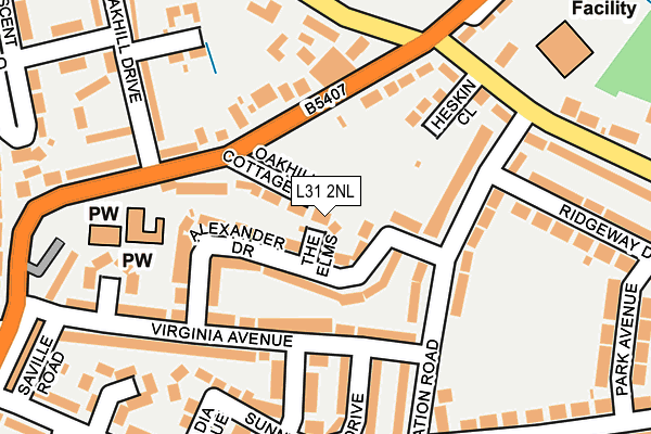 L31 2NL map - OS OpenMap – Local (Ordnance Survey)