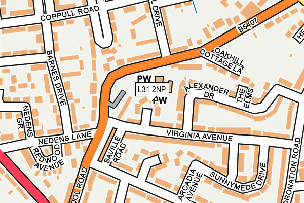 L31 2NP map - OS OpenMap – Local (Ordnance Survey)