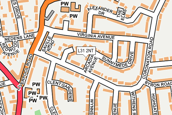 L31 2NT map - OS OpenMap – Local (Ordnance Survey)