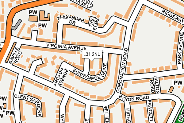 L31 2NU map - OS OpenMap – Local (Ordnance Survey)