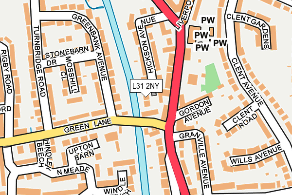 L31 2NY map - OS OpenMap – Local (Ordnance Survey)