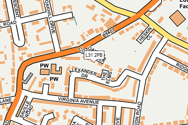 L31 2PB map - OS OpenMap – Local (Ordnance Survey)