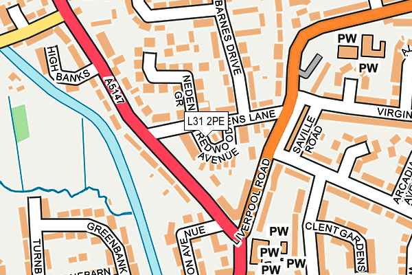 L31 2PE map - OS OpenMap – Local (Ordnance Survey)