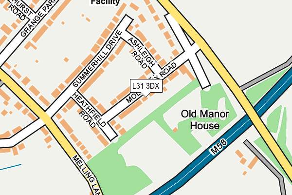 L31 3DX map - OS OpenMap – Local (Ordnance Survey)
