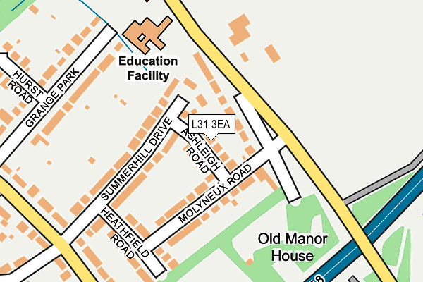 L31 3EA map - OS OpenMap – Local (Ordnance Survey)