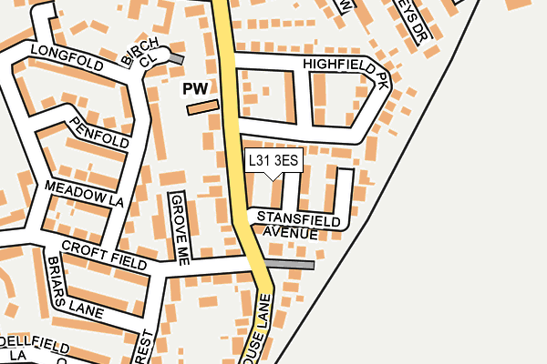 L31 3ES map - OS OpenMap – Local (Ordnance Survey)
