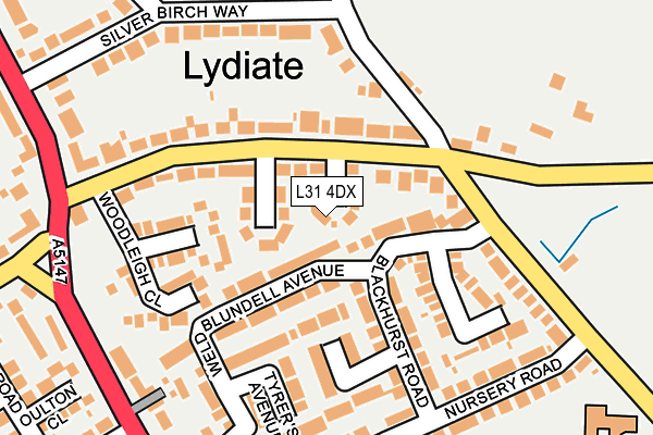 L31 4DX map - OS OpenMap – Local (Ordnance Survey)