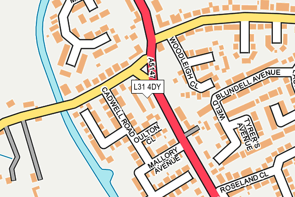 L31 4DY map - OS OpenMap – Local (Ordnance Survey)