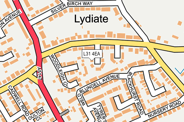 L31 4EA map - OS OpenMap – Local (Ordnance Survey)