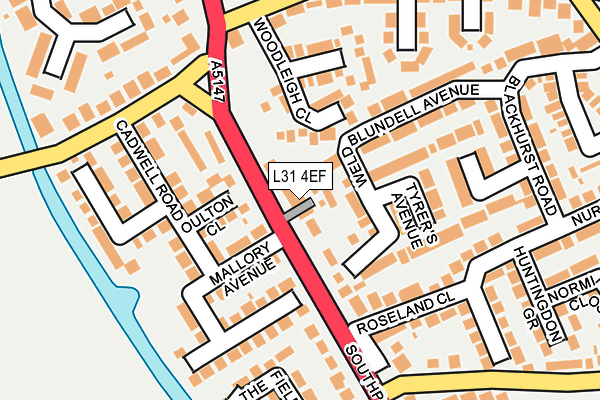 L31 4EF map - OS OpenMap – Local (Ordnance Survey)