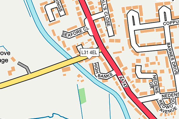 L31 4EL map - OS OpenMap – Local (Ordnance Survey)