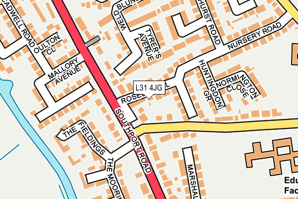 L31 4JG map - OS OpenMap – Local (Ordnance Survey)