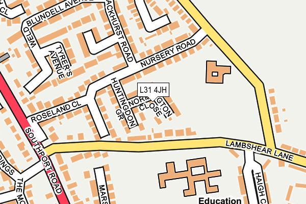 L31 4JH map - OS OpenMap – Local (Ordnance Survey)