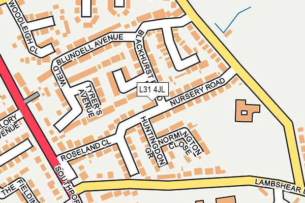 L31 4JL map - OS OpenMap – Local (Ordnance Survey)