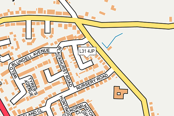 L31 4JP map - OS OpenMap – Local (Ordnance Survey)