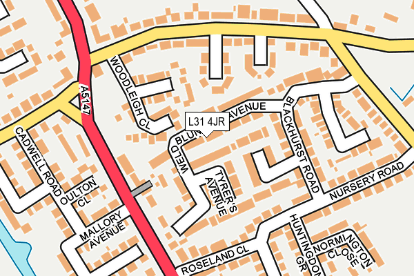 L31 4JR map - OS OpenMap – Local (Ordnance Survey)