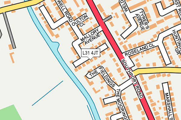 L31 4JT map - OS OpenMap – Local (Ordnance Survey)