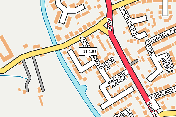 L31 4JU map - OS OpenMap – Local (Ordnance Survey)