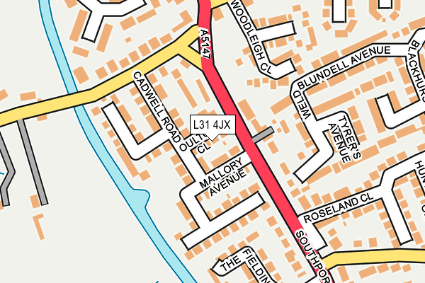 L31 4JX map - OS OpenMap – Local (Ordnance Survey)