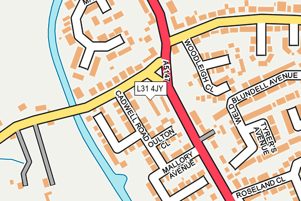 L31 4JY map - OS OpenMap – Local (Ordnance Survey)