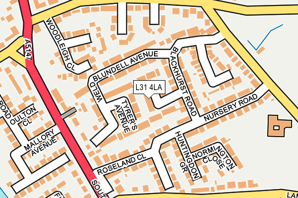 L31 4LA map - OS OpenMap – Local (Ordnance Survey)
