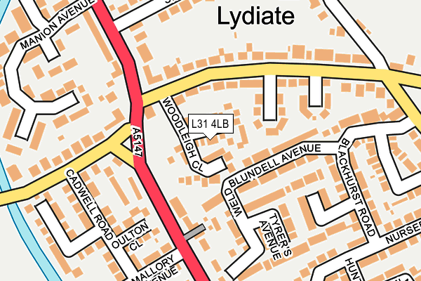 L31 4LB map - OS OpenMap – Local (Ordnance Survey)