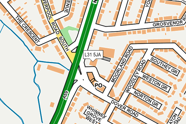 L31 5JA map - OS OpenMap – Local (Ordnance Survey)