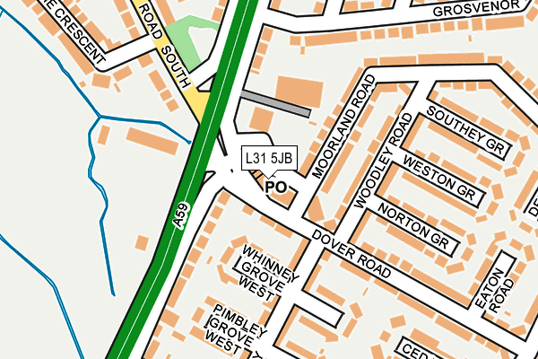 L31 5JB map - OS OpenMap – Local (Ordnance Survey)
