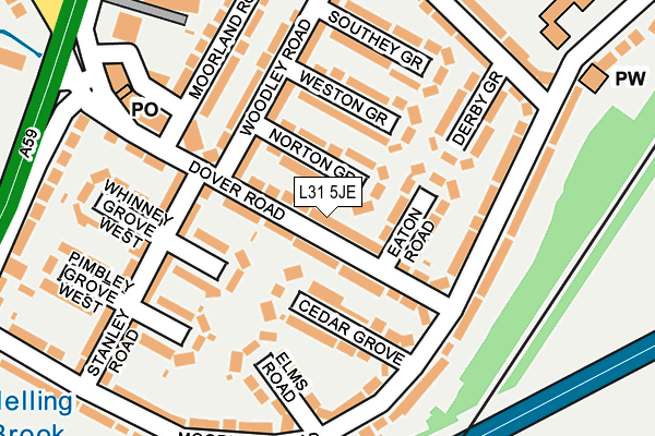L31 5JE map - OS OpenMap – Local (Ordnance Survey)