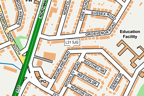 L31 5JG map - OS OpenMap – Local (Ordnance Survey)