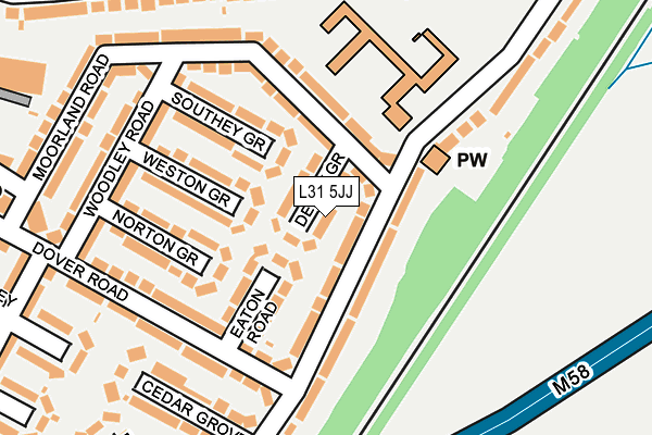 L31 5JJ map - OS OpenMap – Local (Ordnance Survey)