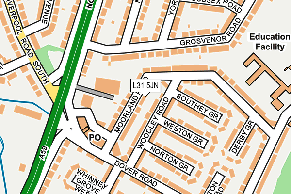 L31 5JN map - OS OpenMap – Local (Ordnance Survey)