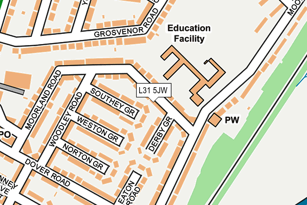 L31 5JW map - OS OpenMap – Local (Ordnance Survey)